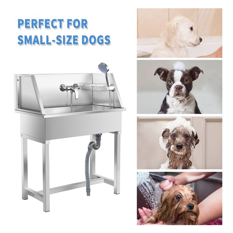Preneex Professional Elevated 34 Stainless Steel Dog Bath Tub & Pet  Grooming Station