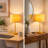 Ochre Yellow Painted Table and Nightstand Lamp