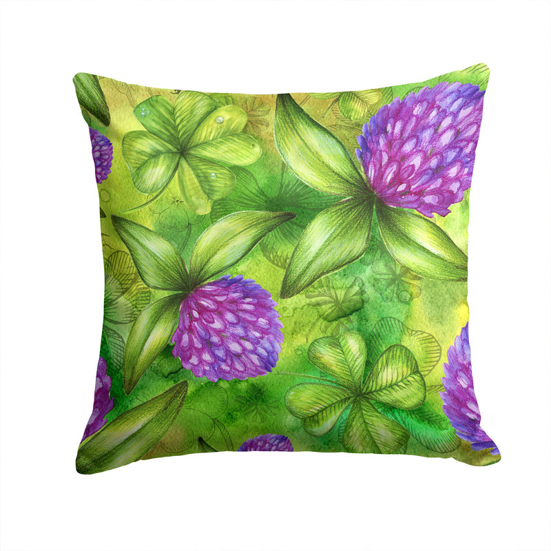 Coussin décoratif intérieur / extérieur Shamrocks in Bloom, 14 po x 14 po