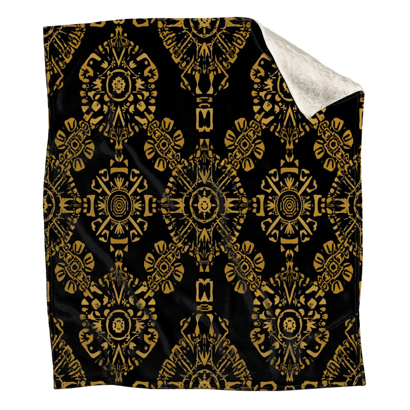 Couvertures ornées à motif doré, L 50 po x H 60 po