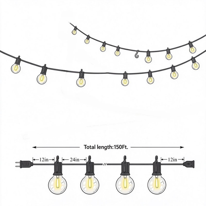 Guirlande lumineuse DEL d'extérieur, étanche et incassable, avec ampoules Edison à intensité variable, connectable pour la décoration de votre jardin, porche, fête, mariage ou Noël.