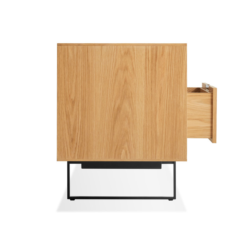 Series 11 TV Stand, White Oak/Oblivion