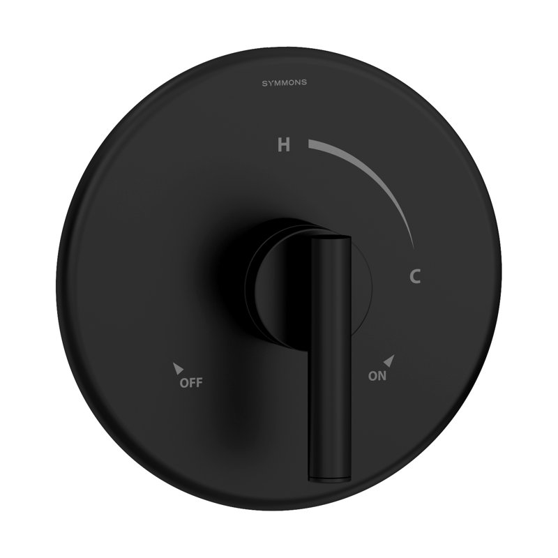 Ensemble de garniture de robinet de douche Dia fixé au mur avec une seule poignée (valve non incluse), Noir mat