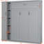 Lit peu encombrant gris avec tablette fonctionnelle, garde-robe, lumières à DEL, tablettes, garde-robe-2024489306-2024489304