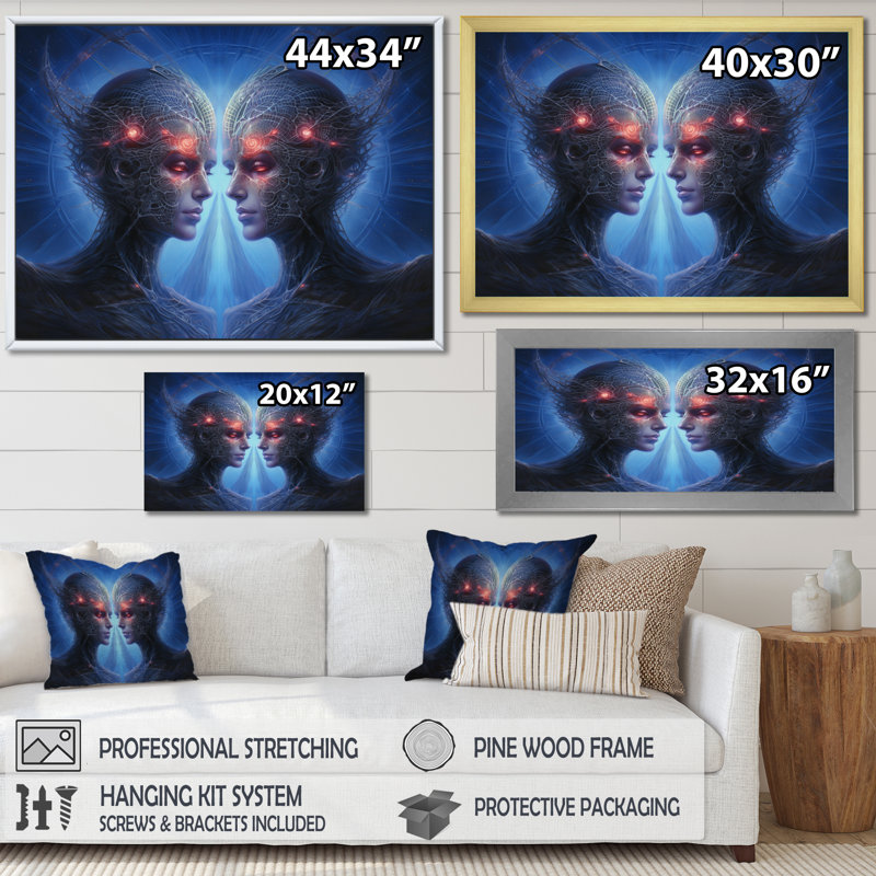 " Clairvoyant Connection Loving Souls ", Wrapped Canvas, 12" H x 20" W