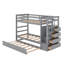 Lit superposé simple au-dessus de simple avec lit gigogne et escalier-1573476313