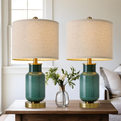 Ensemble de 2 lampes de table modernes pour le salon, la chambre à coucher et le bureau avec base E26, facile à installer et sécuritaire
