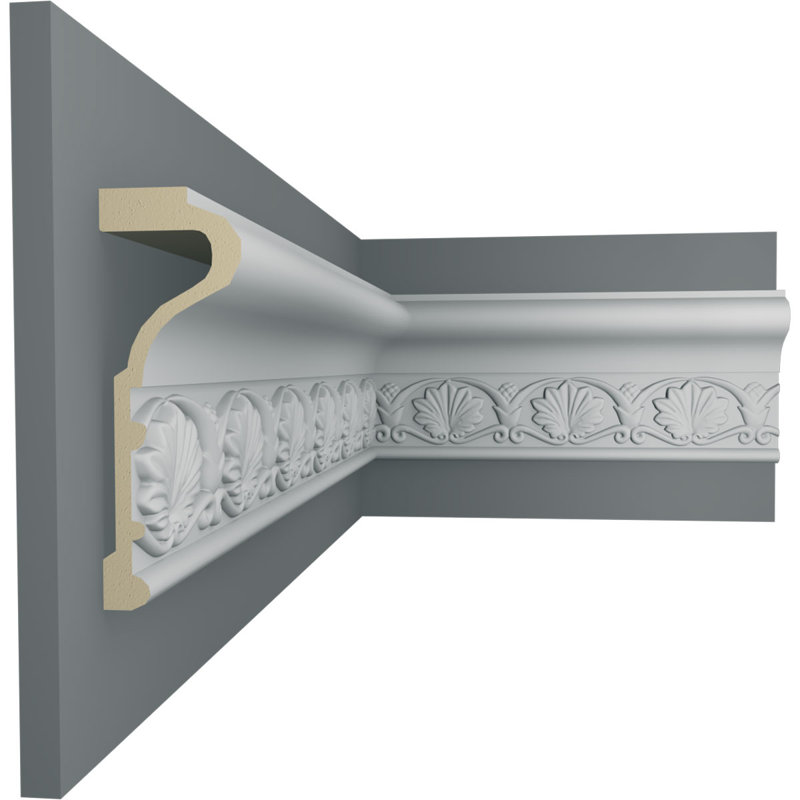 Emily Gray Polyurethane Decorative Chair Rail Moulding 8-Pack