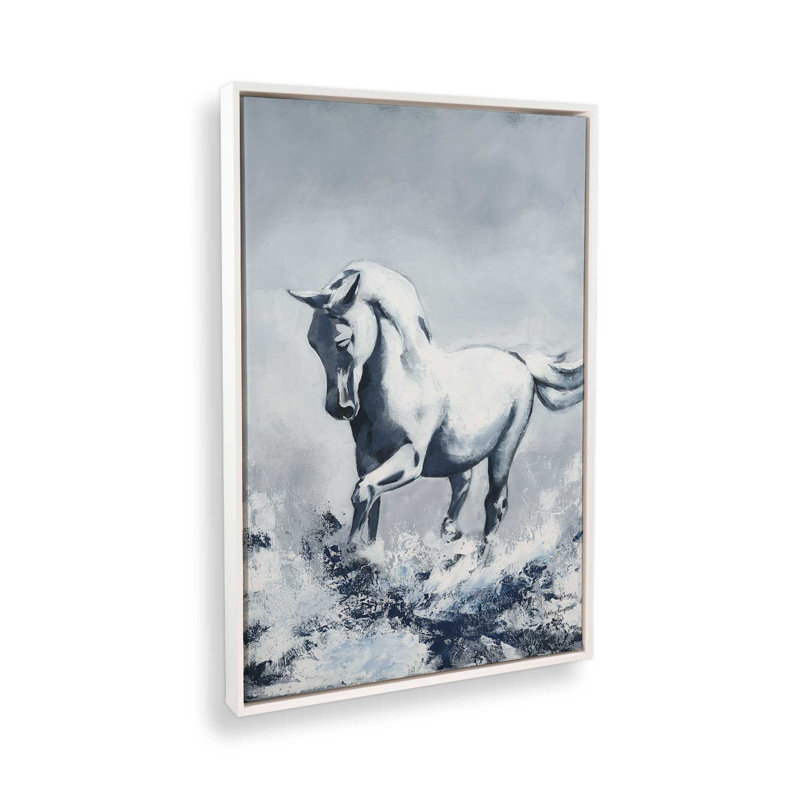 «Water Dancer» par Haley Knighten, reproduction d'art, H 24 po x l 18 po, Cadre flottant, Blanc