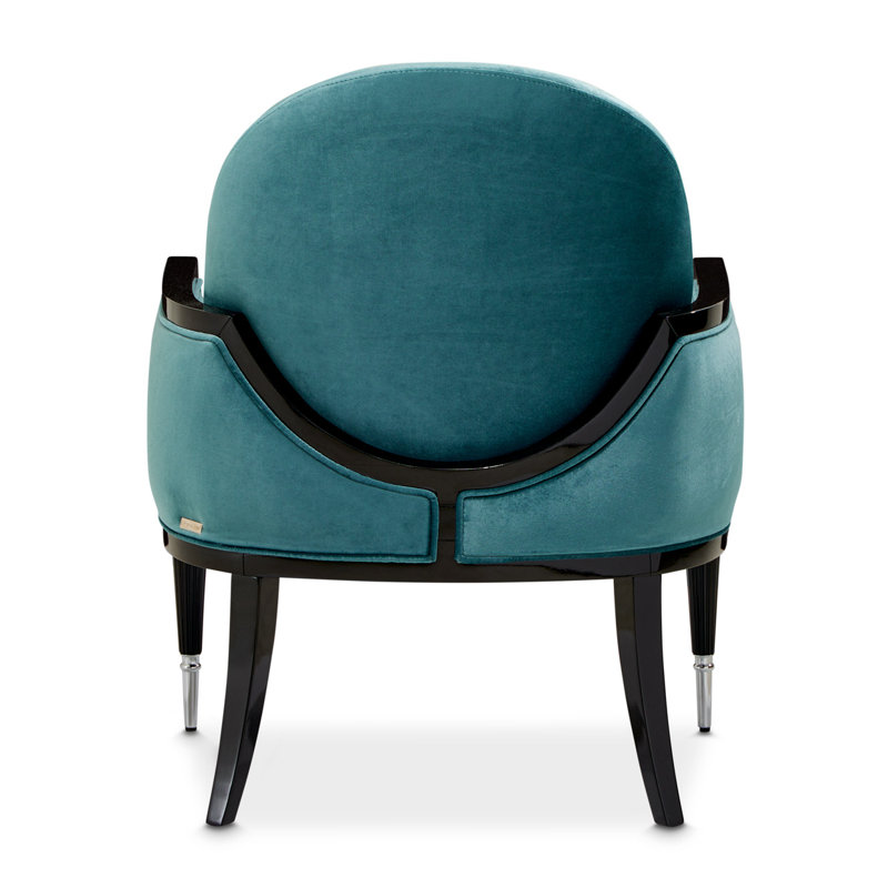 La Francaise 29'' Wide Armchair, Teal Blue Velvet