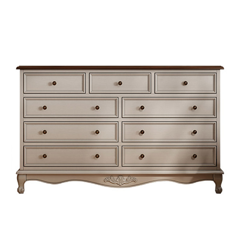 Commode à 9 tiroirs American, Blanc