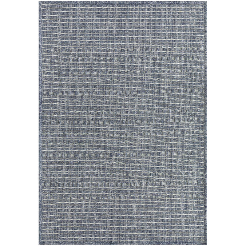  Tulum 9' x 12' Denim Outdoor Rug, Rectangle 9' x 12', Denim