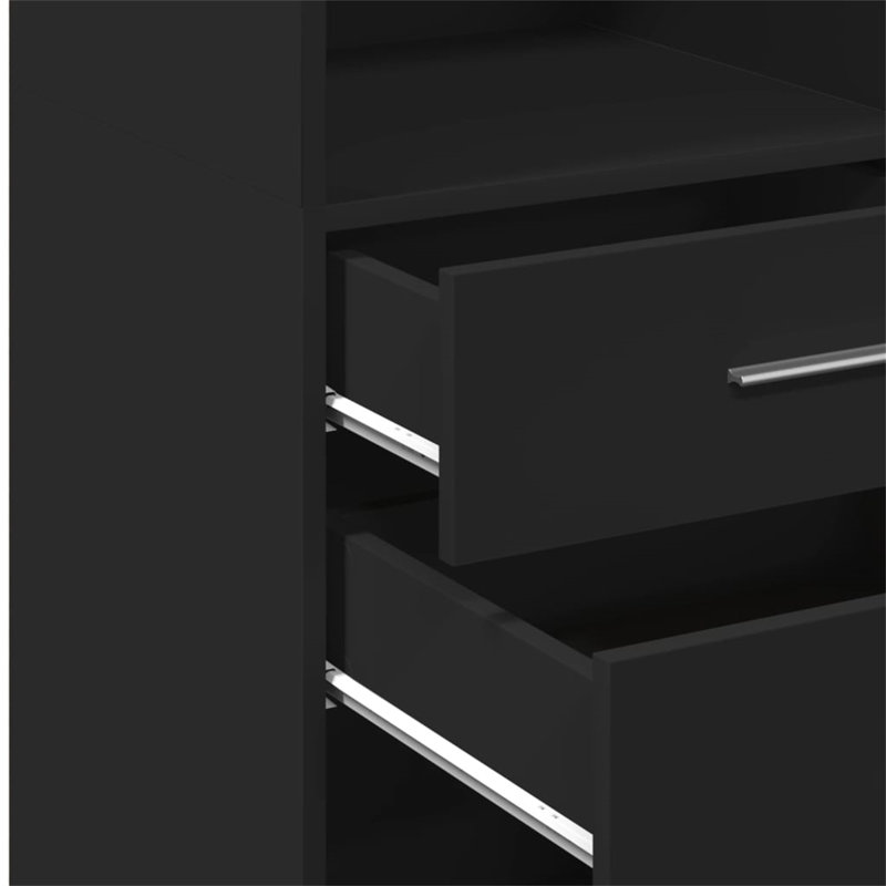 Borough Wharf Highboard Engineered Wood, Black, 48.8" H x 17.7" W x 16.1" D