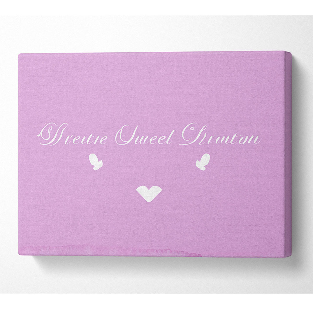 Kinderzimmer Zitat Dream Sweet Dreams Pink - Wrapped Canvas Typography