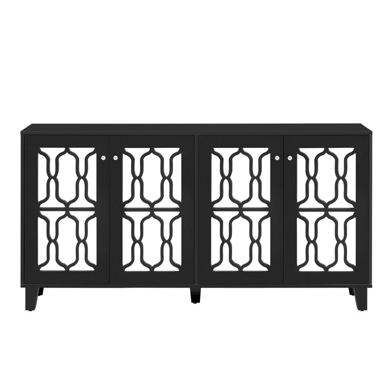 Buffet avec tablettes réglables, Noir