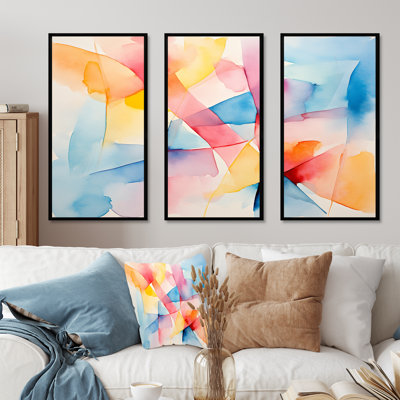 Pastel Colour Geometric Ink Explosion III - Geometric Wall Art