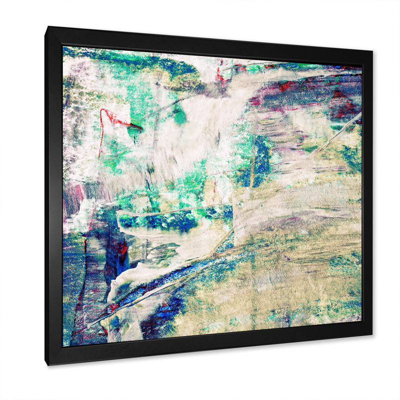 Vert grunge et blanc Artmix - on, Impression noire sur toile encadrée, H 16 po x l 16 po x P 1 po