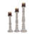 Mango Wood Decorative White Candle Holder Set