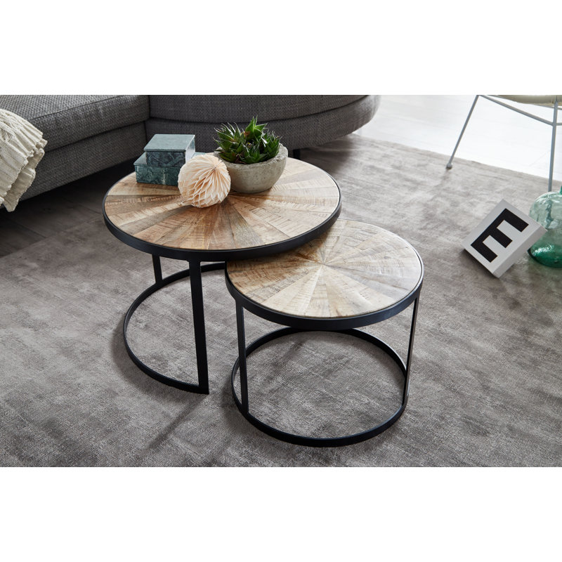 Acklin 2 Piece Coffee Table Set, Light Brown