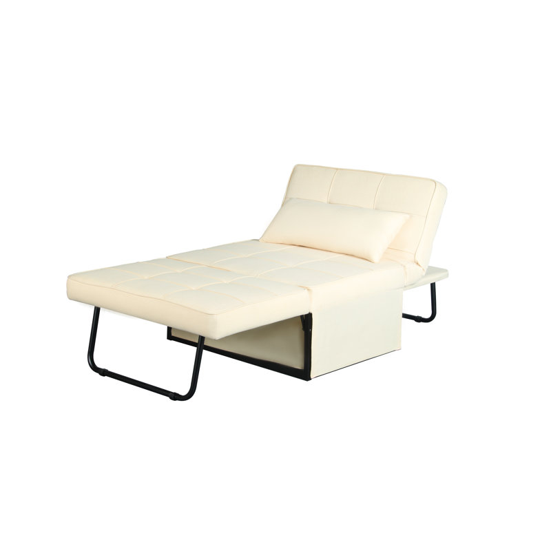 Sofa Bed, Folding Chair Bed 4 In 1 Multi-Function Folding Ottoman Bench Modern Breathable Linen Guest Bed With Adjustable Sleeper For Small Room Apartment