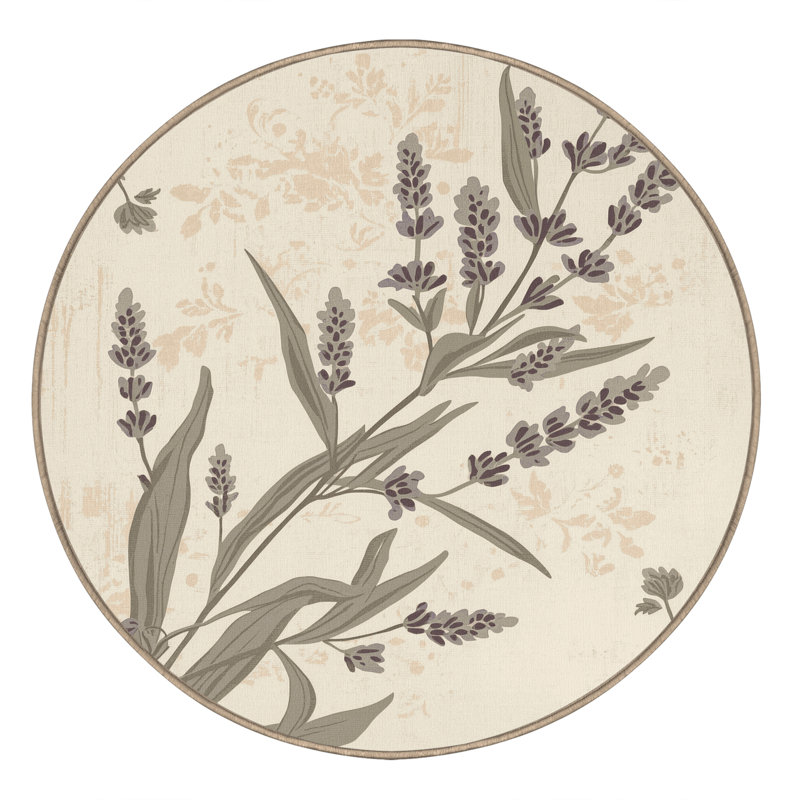Tapis moelleux moelleux lavande Temaraia, Rond 4 pi