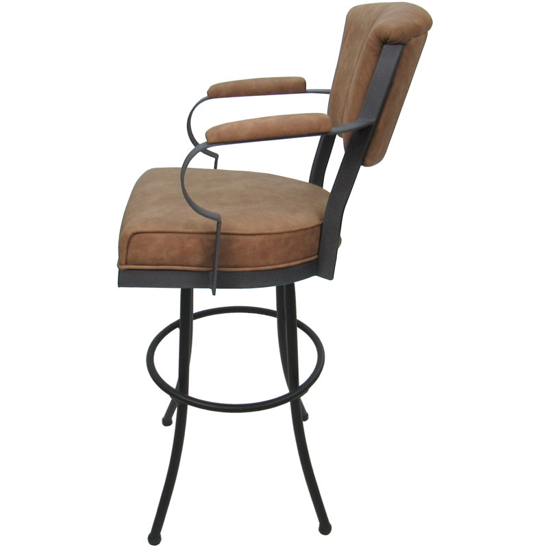 Tabouret pivotant en métal Bethel, Gris