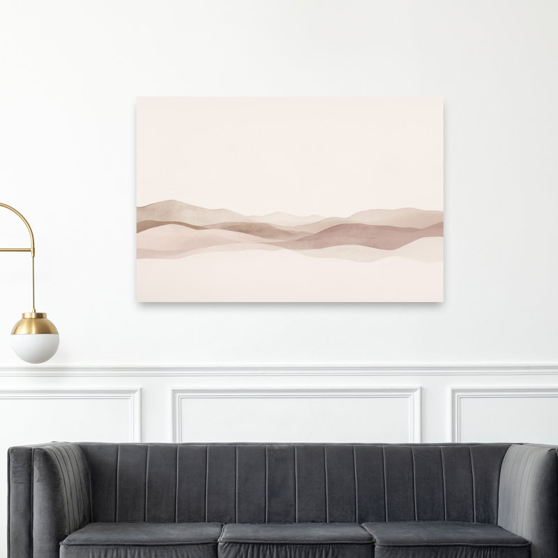 «Serene Desert Layers», impression d'art mural minimaliste paysage moderne, 40" H x 60" W