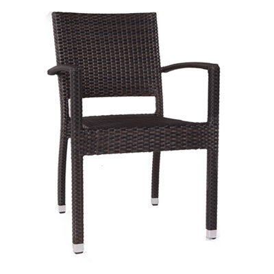 Quandary Stacking Patio Dining Armchair with Cushion