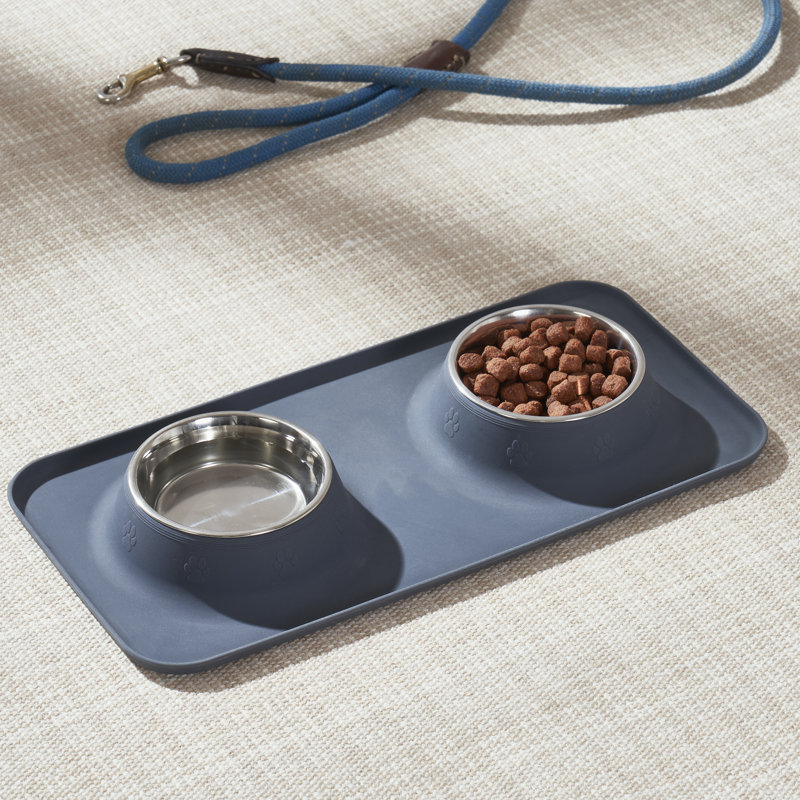 Crocker Silicon, Stainless Steel Dog House Mat, Grey, 42cm H x 21cm W x 1cm D