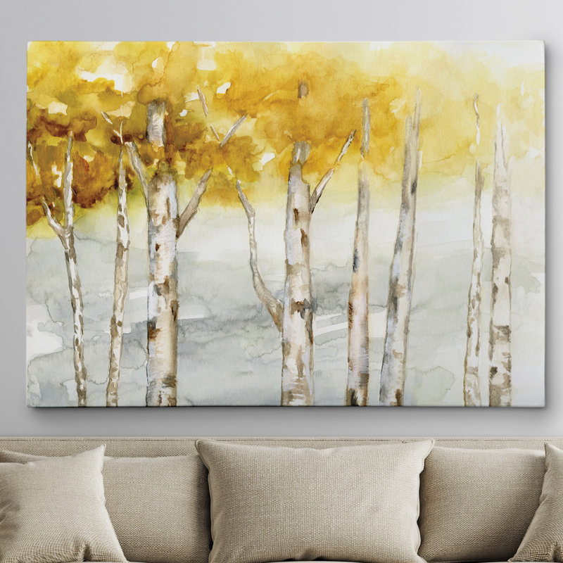 " Golden Trees ", 16" H x 20" W x 1.5" D, Wrapped Canvas
