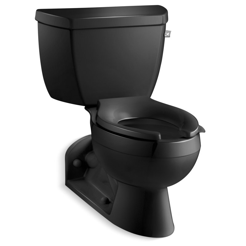 Barrington™ Elongated Two-Piece Toilet, Black Black, Right-Hand