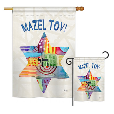 Double Sided Polyester Hanukkah Flag Set