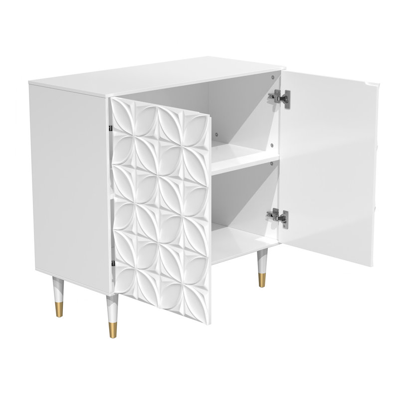 Leysha 2 - Door Accent Sideboard Cabinet, White