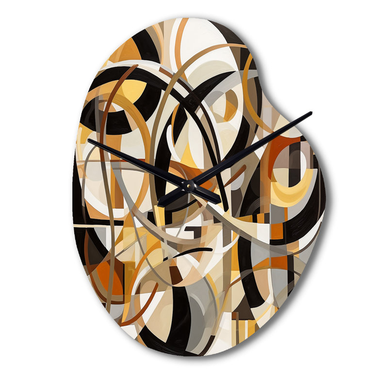 «Mid Century Artistic Transformations I», horloge murale en métal de forme irrégulière moderne Mid-Century, Petit