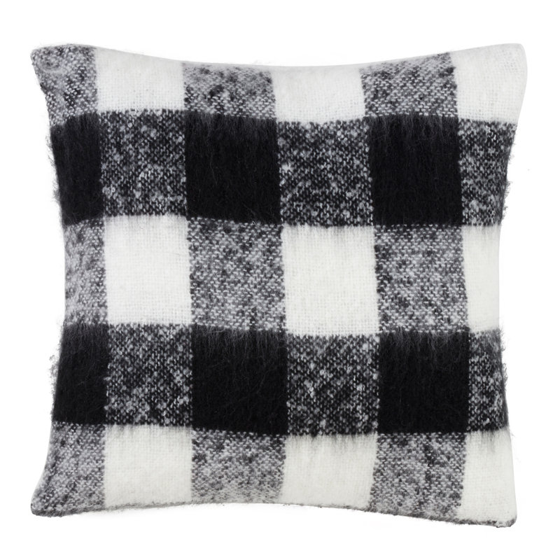  Coussin Mohair, Noir / blanc
