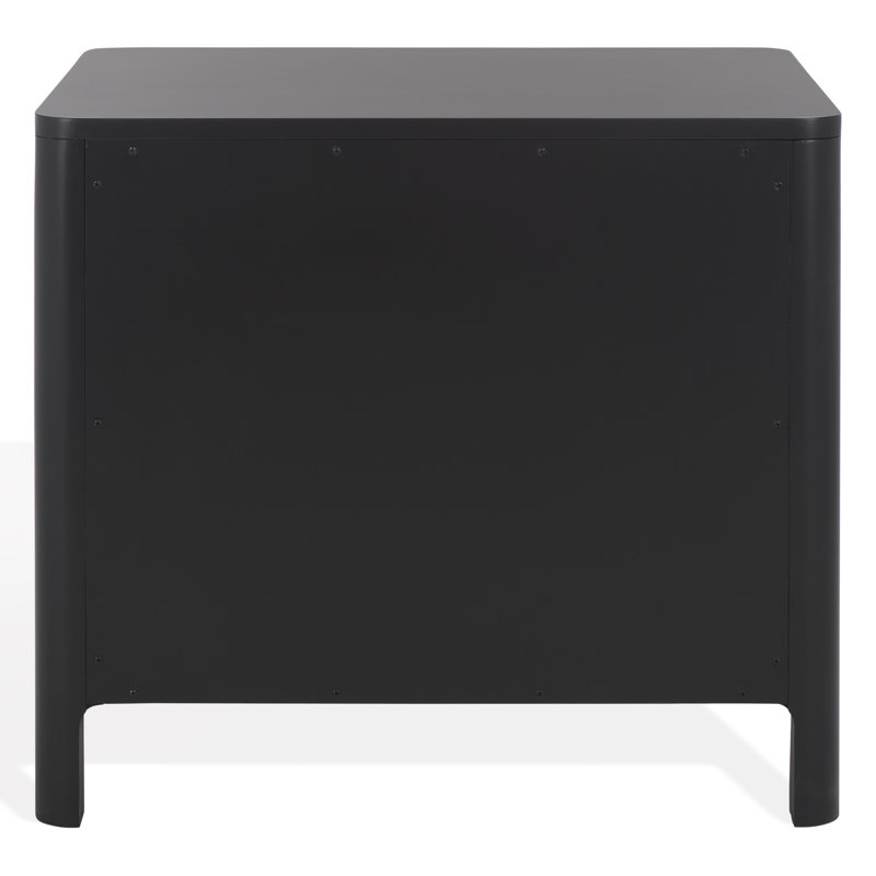 Abbiava 1 Drawer Wood Nightstand, Black