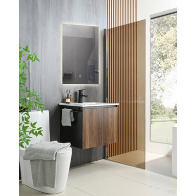 Compartiment de meuble-lavabo flottant avec rangement à serviettes mural 24 po Goodyo