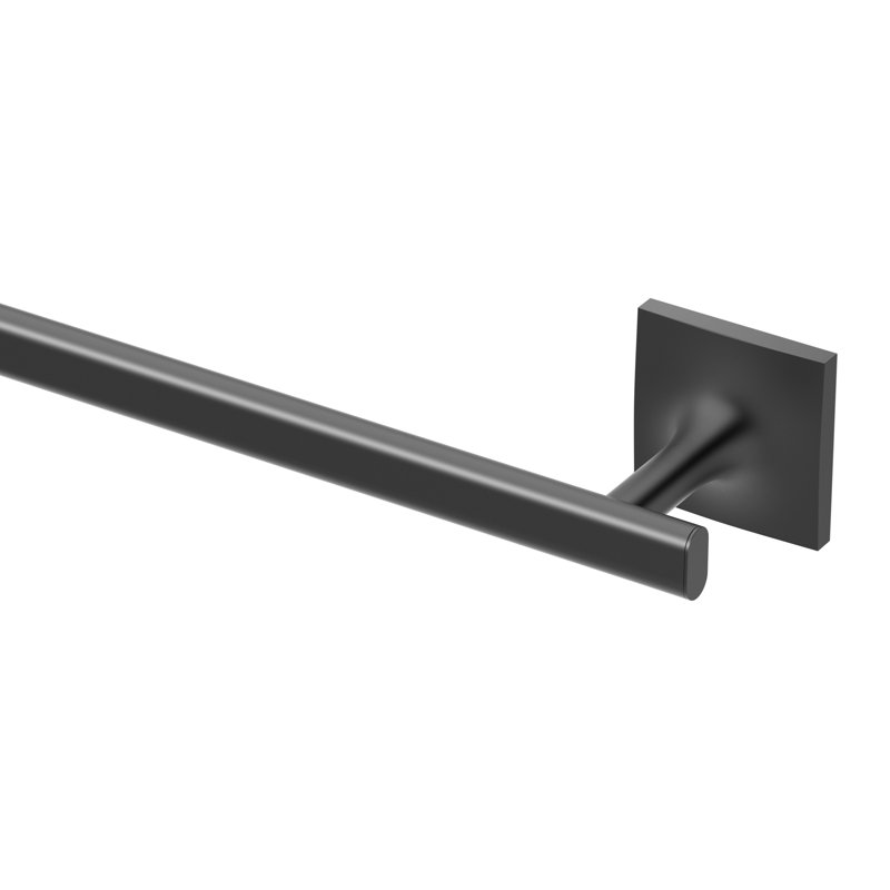 Porte-serviettes de salle de bain mural 24 po Waterline, Noir mat