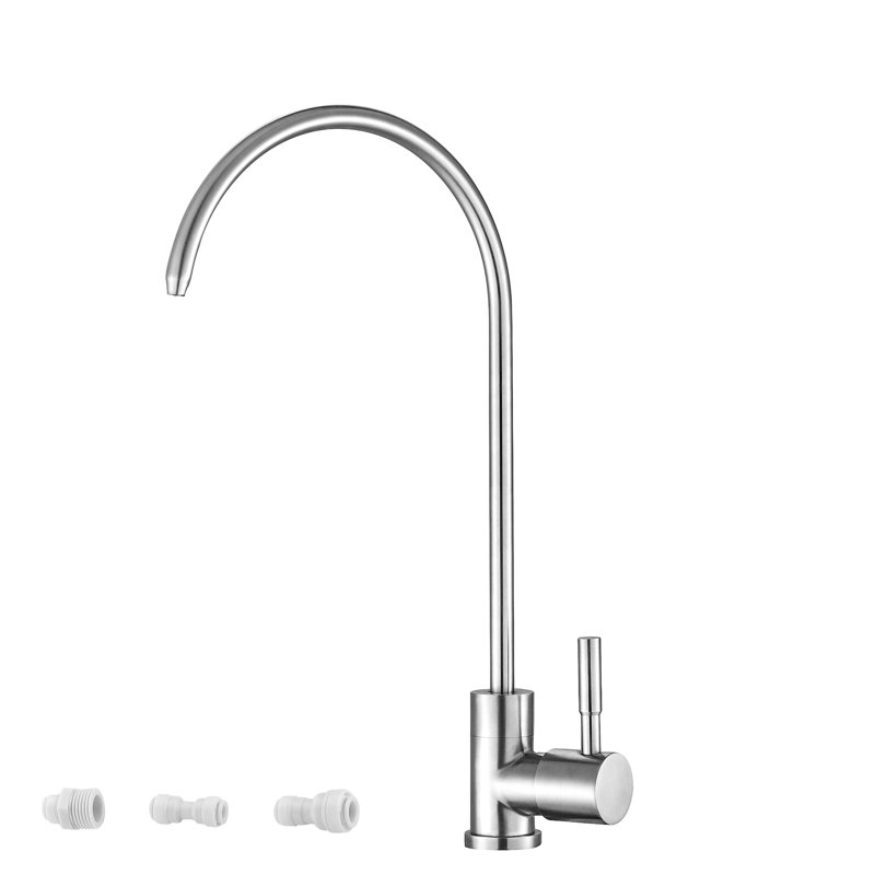 Robinet de lavabo en nickel brossé - Acier inoxydable, rouille et corrosion, installation à connexion rapide, aucune fuite, débit de 1,75 gallon par minute, cuisine montée sur le pont avec acier rétractable 304, conception moderne, rouille,