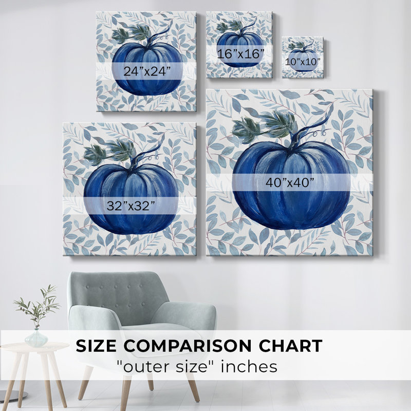 «Blue Leafy Pumpkin II», reproduction sur toile, H 24 po x l 24 po