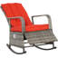 Chaise berçante d'extérieur en osier avec coussins-1843758670