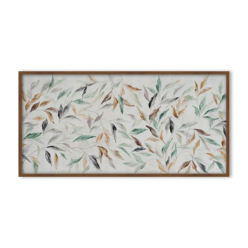 Nature Inspired "Kaleidoscope Fall" Canvas Wall Art By , 8" H x 16" W, Framed Matted Print, Black