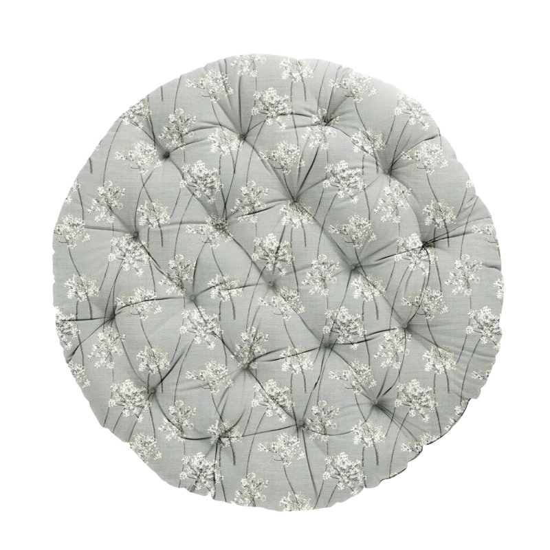 Sunbrella Outdoor 4'' Papasan Seat Cushion, Gray Floral