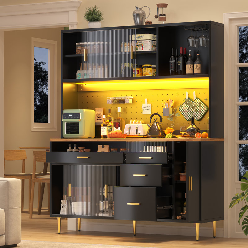 171cm Kitchen Pantry, Black