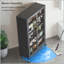 Armoire de rangement pour garde-manger durable en métal à 6 niveaux de 6 pouces avec portes transparentes, tablettes réglables et roulettes pour une organisation flexible