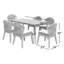 Ensemble de salle à manger rectangulaire pour 6 personnes 35 "avec coussins Bowery-52307197