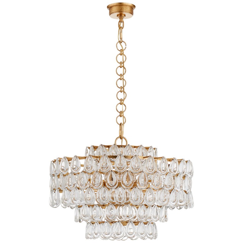 Aerin Liscia Chandelier, Gold, 17.75" H x 25" W x 25" D
