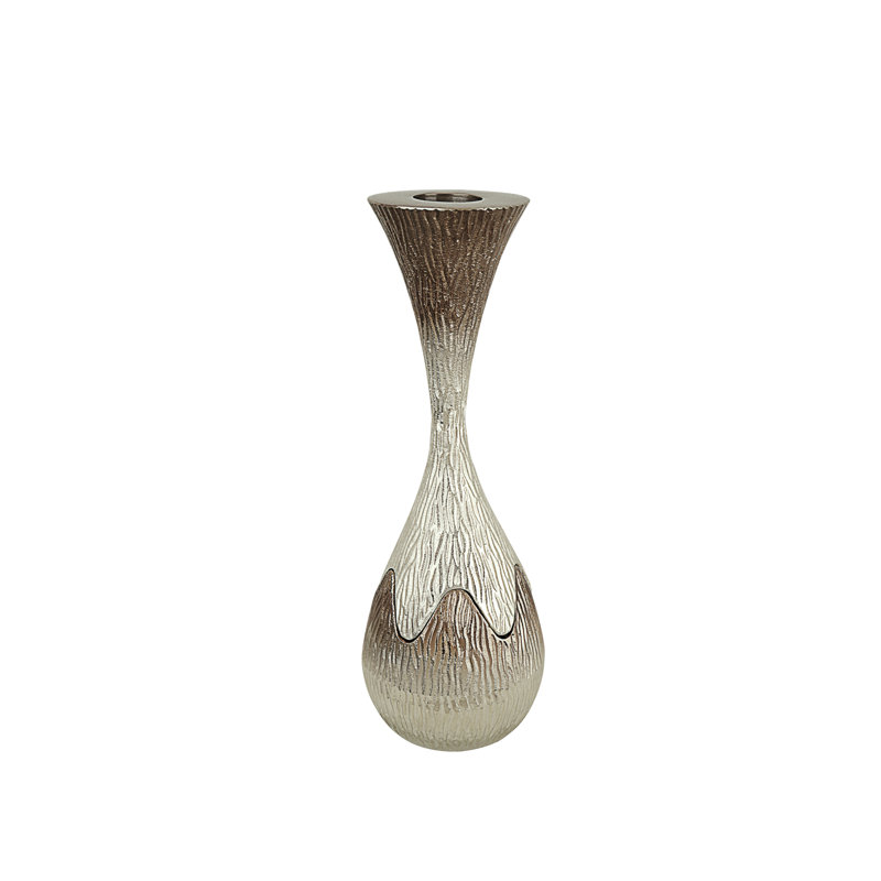 Aluminum Tabletop Candlestick, 12" H x 4.5" W x 4.5" D