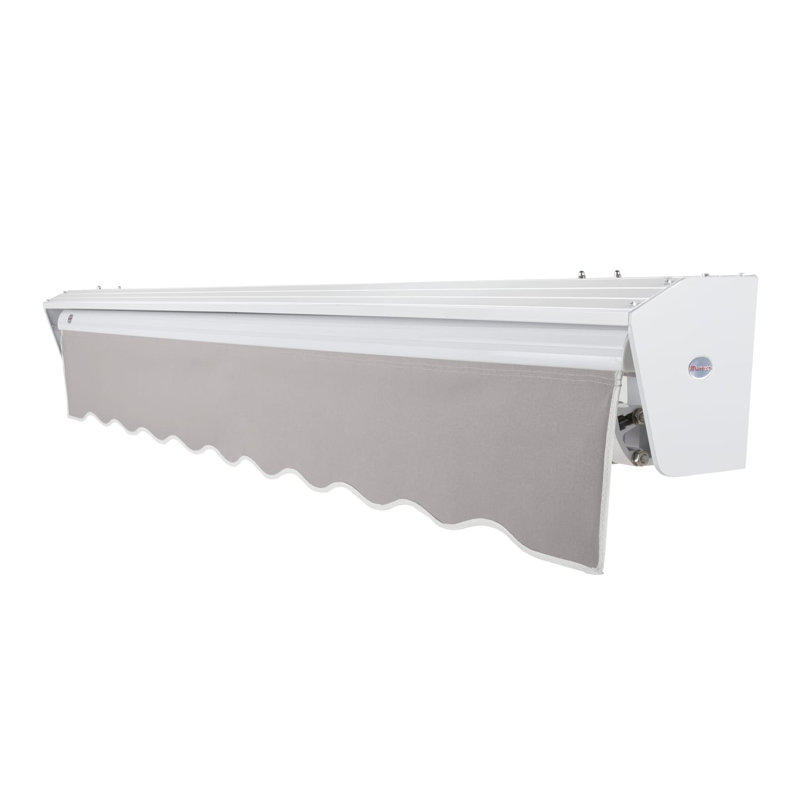 Awntech Destin Patio Retractable Awning with Protective Hood, 10' W x 8' D, Gray, Manual
