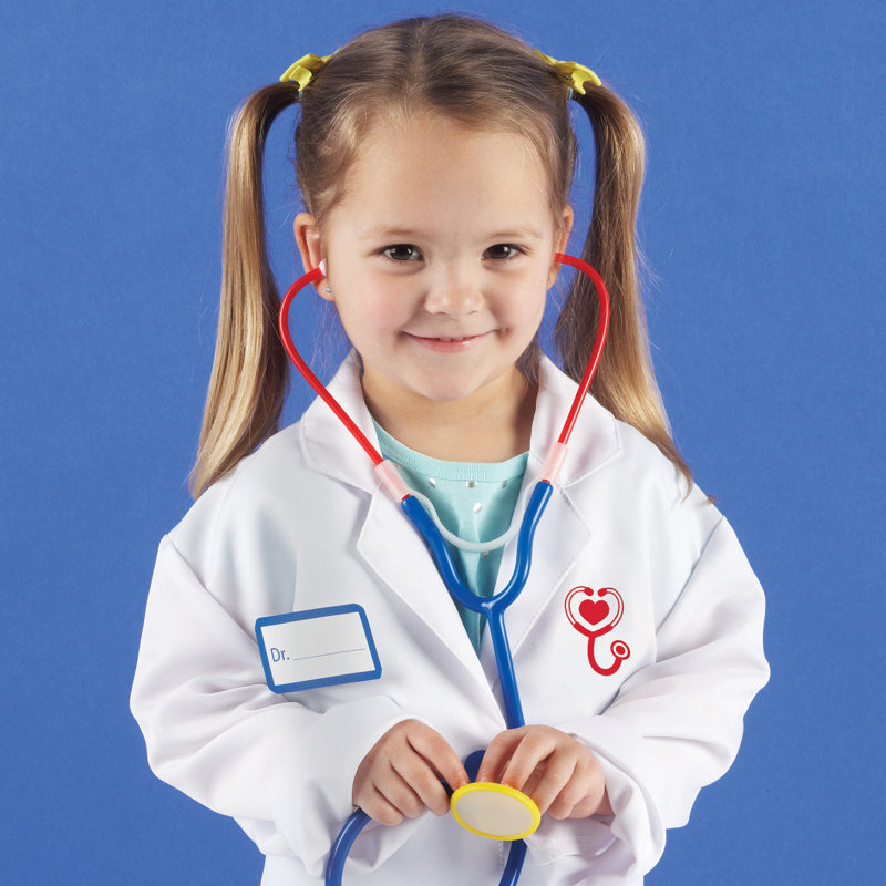 Kids' White and Blue Doctor Play Set with Accessories